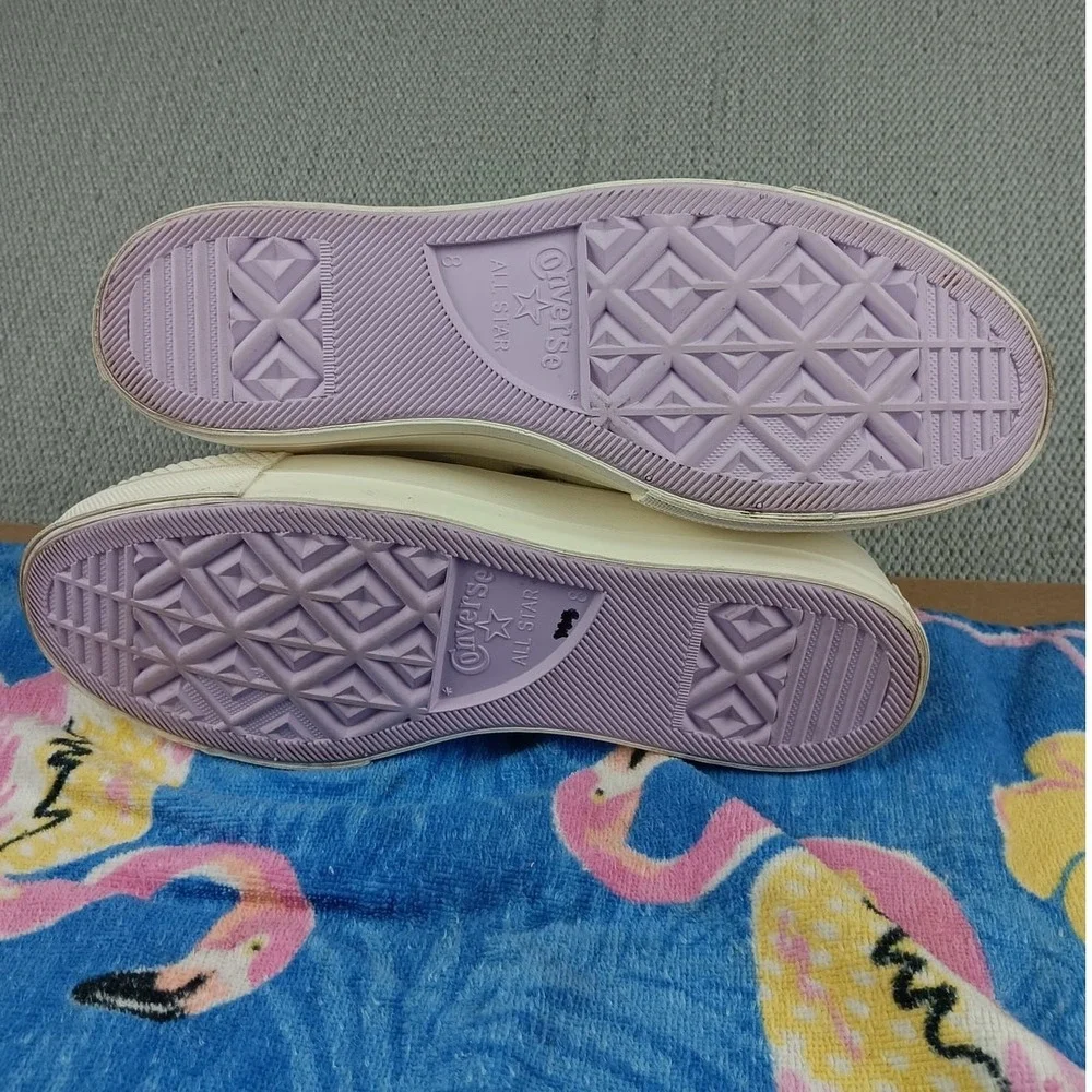 Converse All Star Lift Platform Women 10‎ White Butterfly Embroidered Y2K Hi-Top